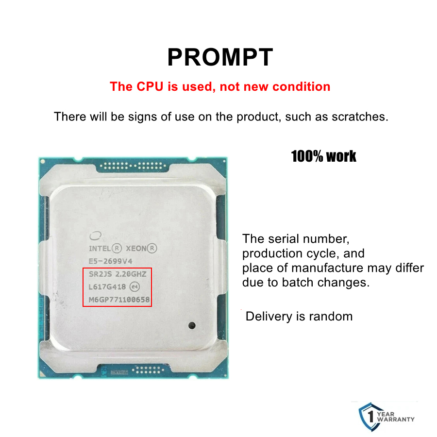 Intel xeon E5 2699 V4  CPU 22- - E5 2699 V4 recension och pris